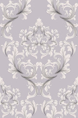 Vintage Baroque seamless texture pattern Vector. Wallpaper ornament decor. Textile, fabric, tiles trendy decors