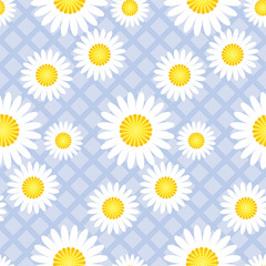 Cute classic daisy flowers seamless pattern