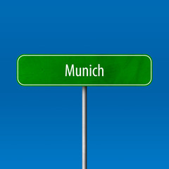 Munich Town sign - place-name sign