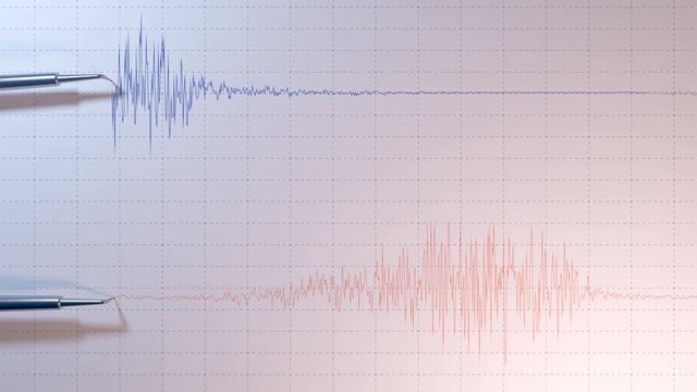 Side View Of A Seismograph With Two Arrows.