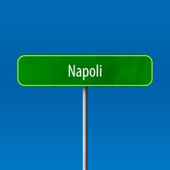 Napoli Town sign - place-name sign