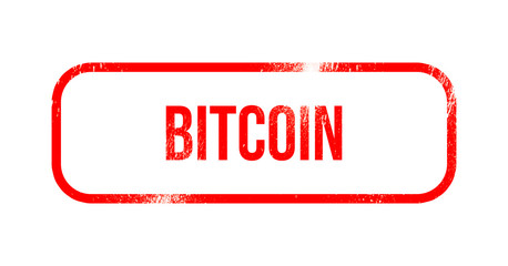 bitcoin red grunge rubber - stamp