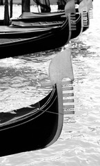 bow of the typical Venetian boat called gondola