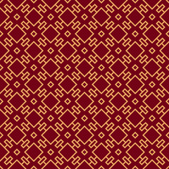 Seamless vector ornament. Modern stylish geometric linear pattern with golden color