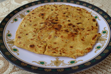 Close up of Dal ka paratha