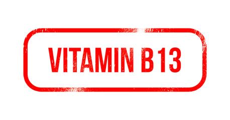 Vitamin B13 red grunge rubber - stamp