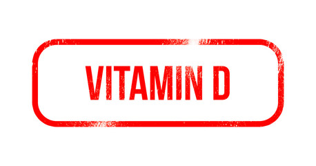 Vitamin D red grunge rubber - stamp