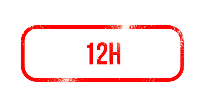 12h red grunge rubber - stamp