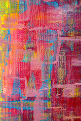 Close Up of Abstract Acrylic Paint in Square Shapes