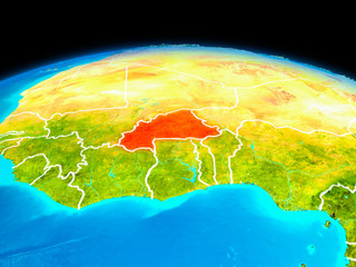 Burkina Faso in red