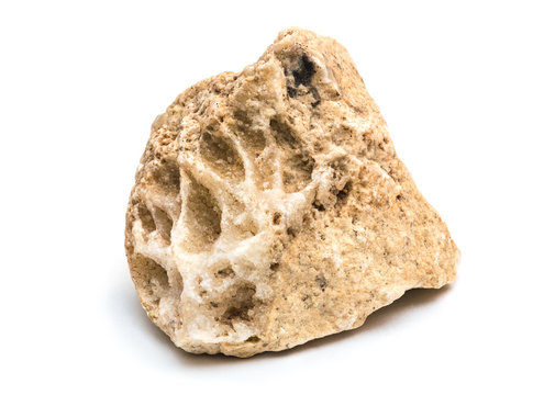 Sample Of Limestone Isolated On White Background