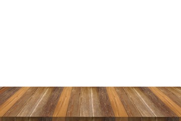 wood table on white background