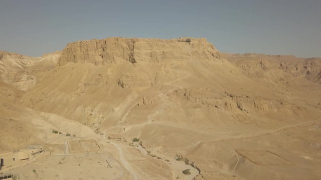 Metsada, Israel, aerial view 4k ungraded flat footage