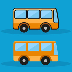 bus design on blue background
