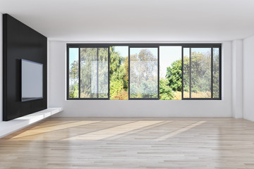 Obraz premium Modern bright interiors apartment 3D rendering illustration