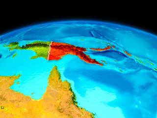 Papua New Guinea in red