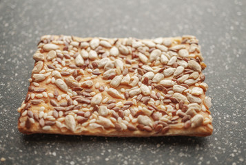 Cookies with cereals, healthy cookies with sunflower seeds, flax seeds and sesame seeds