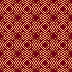 Seamless vector ornament. Modern stylish geometric linear pattern with golden color