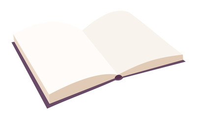 Open book on white background. Vector flat cartoon design illustration