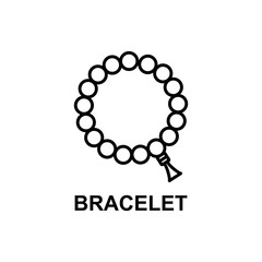 bracelet icon. Element of women accessories with names icon for mobile concept and web apps. Thin line bracelet icon can be used for web and mobile. Premium icon