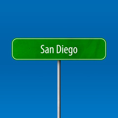 San Diego Town sign - place-name sign