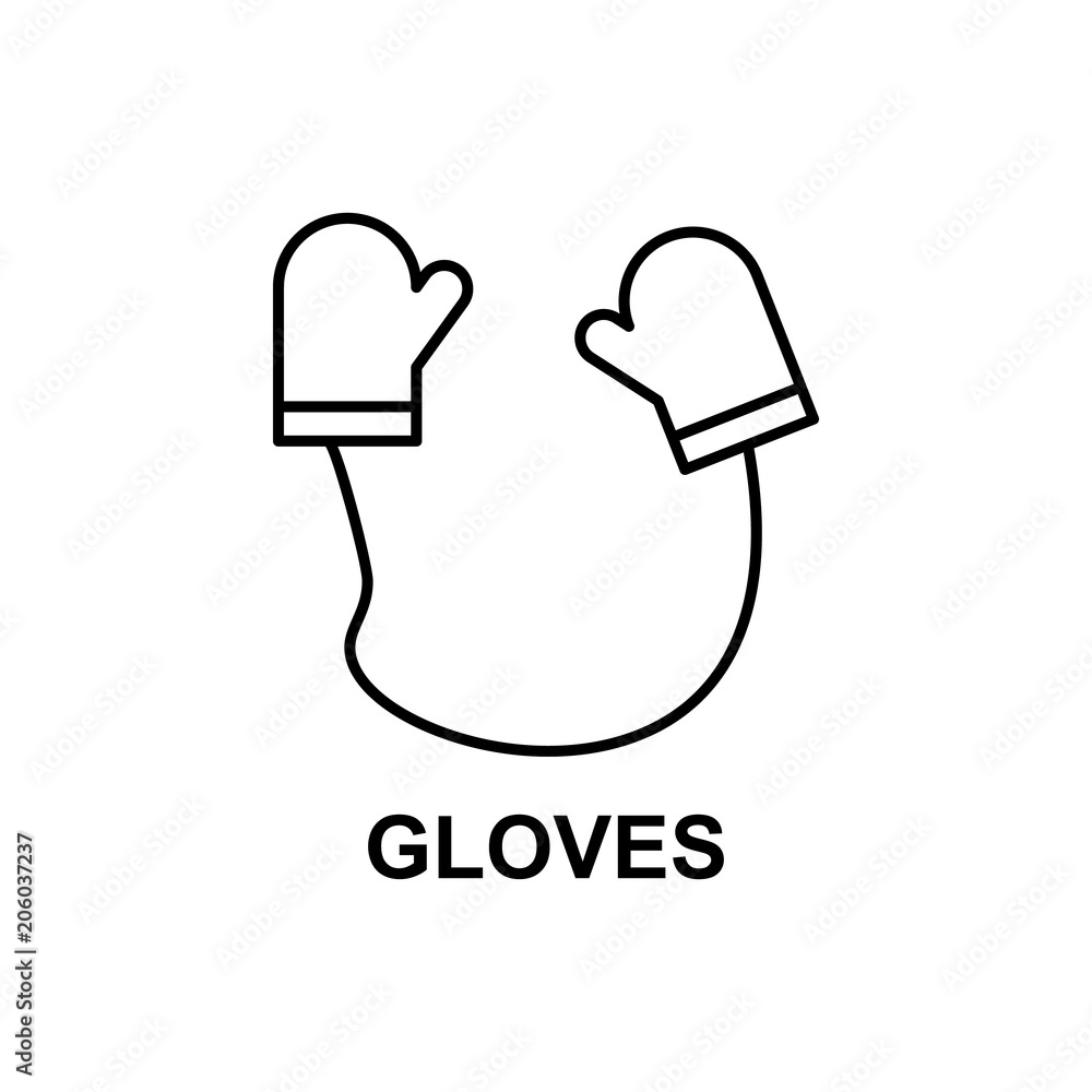 Poster mittens icon. element of women accessories with names icon for mobile concept and web apps. thin lin