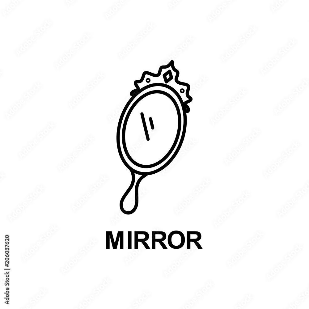 Poster hand mirror icon. element of women accessories with names icon for mobile concept and web apps. thin