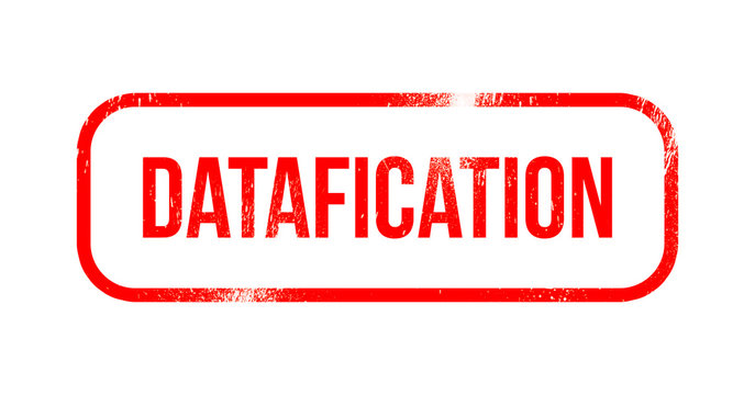 Datafication red grunge rubber - stamp