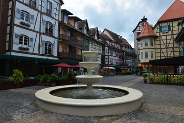 Pahang, Malaysia - 19 MAY 2018 : View around Colmar Tropical resort at Berjaya Hill, a famous resort for its' europe architecture and tourist destination located near Bukit Tinggi.
