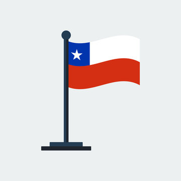 Flag Of Chile.Flag Stand. Vector Illustration