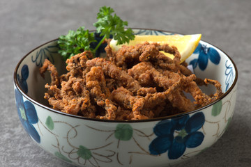 Ika Geso japanese fried spicy squid tentacle