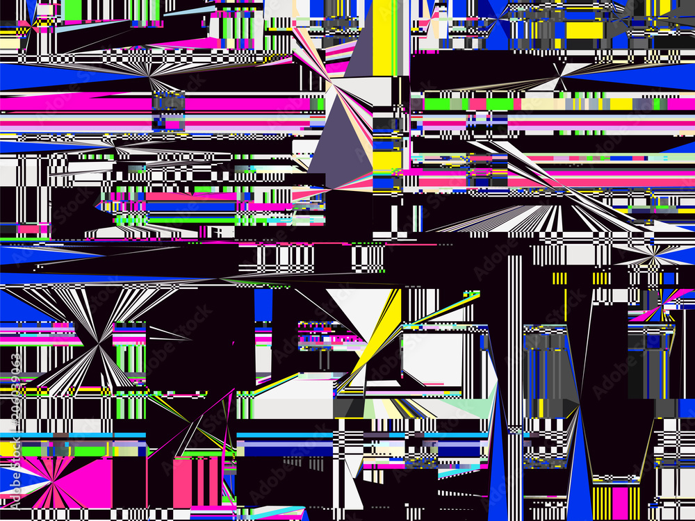 Poster glitch background. computer screen error. digital pixel noise abstract design. video game glitch. te