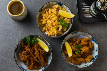 various japanese deep fried foods