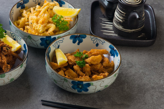 various japanese deep fried foods