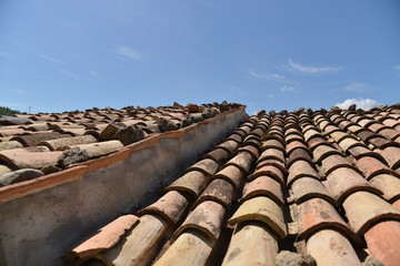 detail of roof tiles