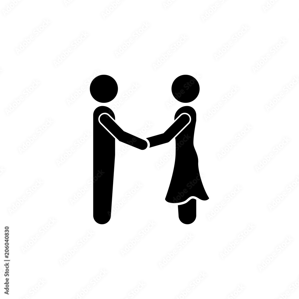 Aufkleber guy and girl talk icon. element of conversation icon for mobile concept and web apps. isolated guy a