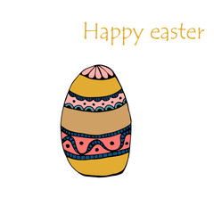 Vector Easter egg doodle background. Cute hand drawn childish invitation, greeting card.