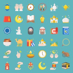 ramadan and eid Mubarak celebration icon, flat design