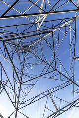 Underview of Structured  Metal Engineering of Overhead Electricity Pylon