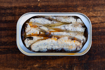 Cans of canned sardine