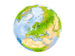 Fototapeta premium Estonia on globe isolated
