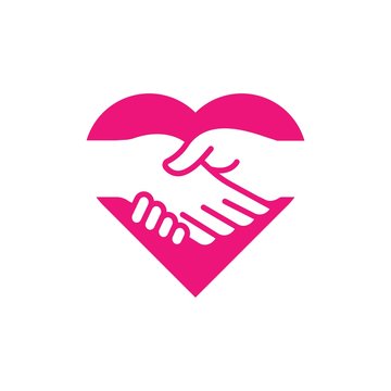Handshake love partnership logo