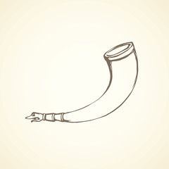 Car mirror. Vector drawing