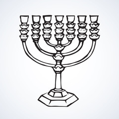 Fototapeta premium Menorah. Vector drawing