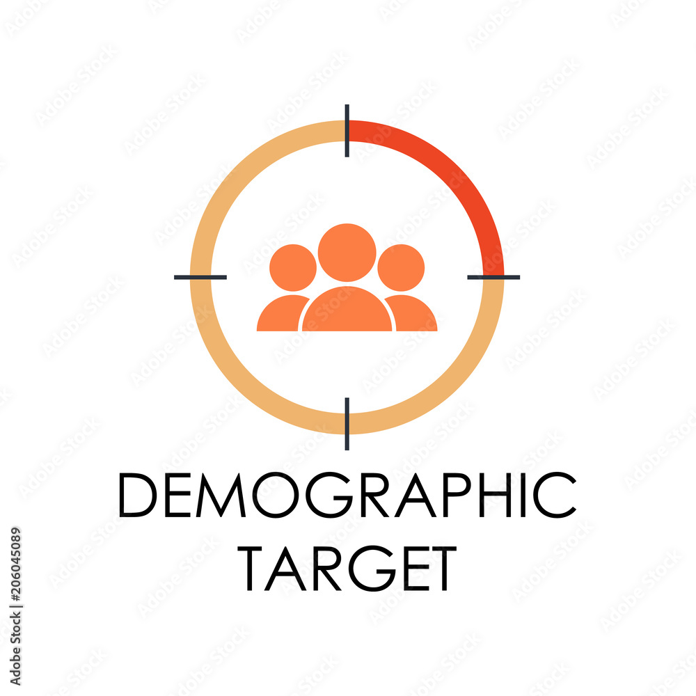 Poster colored demographic target illustration. element of marketing and business flat for mobile concept a