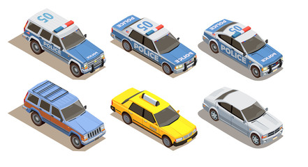 Passenger Cars Isometric Collection