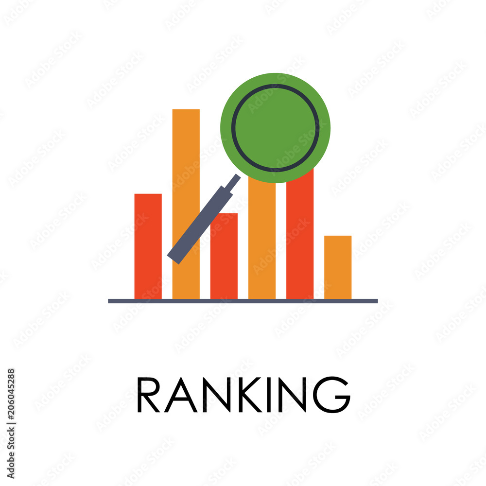 Poster colored ranking illustration. element of marketing and business flat for mobile concept and web apps