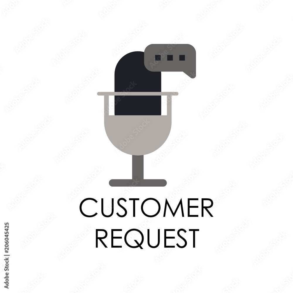 Poster colored customer request illustration. element of marketing and business flat for mobile concept and
