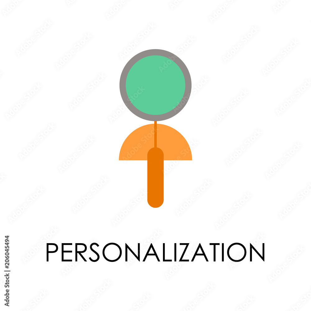 Aufkleber colored personalization illustration. element of marketing and business flat for mobile concept and 