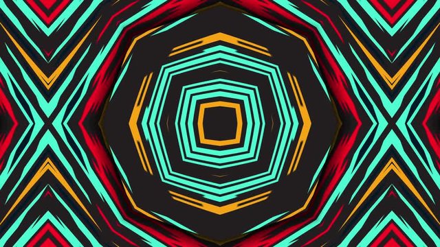 Mind trip video loop. Distorted tribal background. Ethnic geometric shapes. Full cycle is 6 seconds.